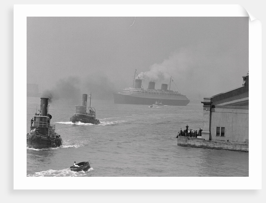 Normandie Sailing Past Battery Park by Anonymous