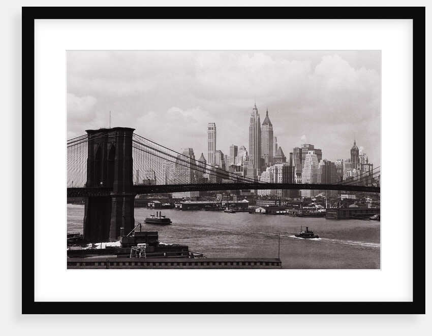 Lower Manhattan Skyline and Brooklyn Bridge by Anonymous