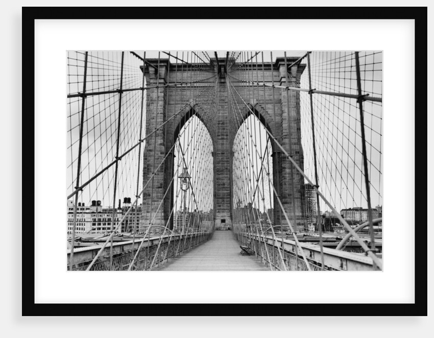 Pedestrian Walkway on the Brooklyn Bridge by Anonymous