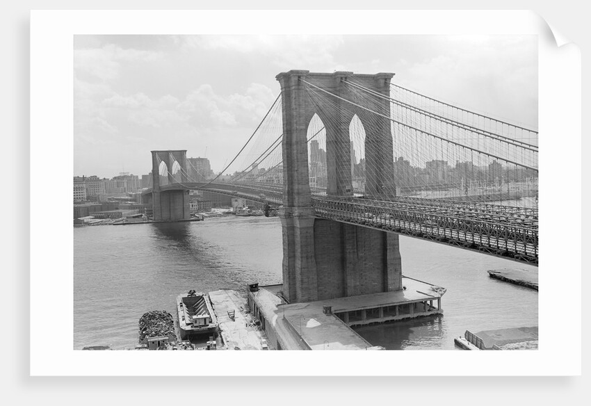 Brooklyn Bridge and Manhattan Skyline by Anonymous