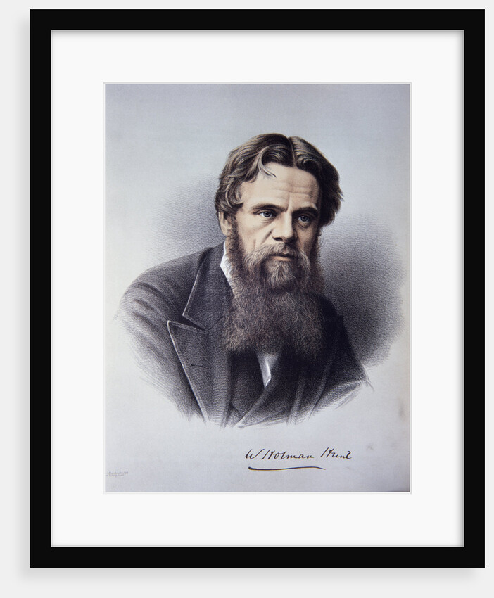 Lithographed Portrait of William Holman Hunt by Anonymous