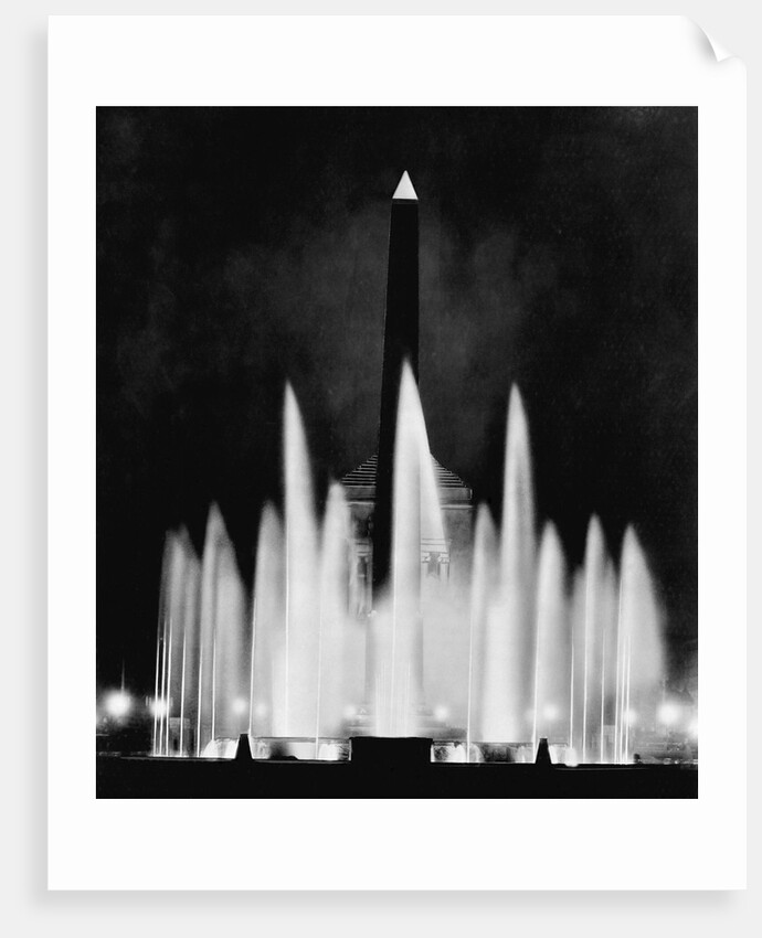 Black Marble Obelisk and Water Fountain by Anonymous