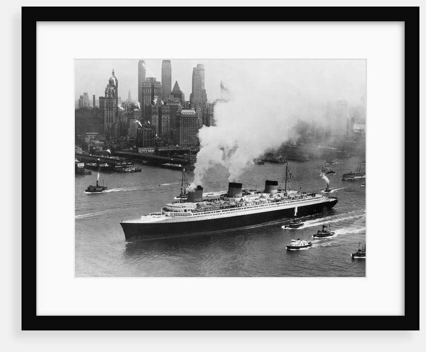 SS Normandie in New York Harbor by Anonymous