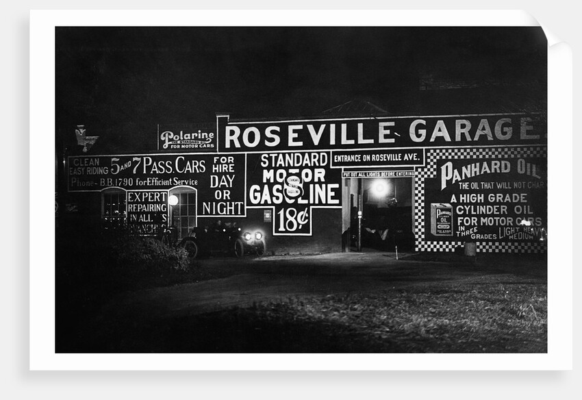 Garage Illuminated with Flood Light by Anonymous