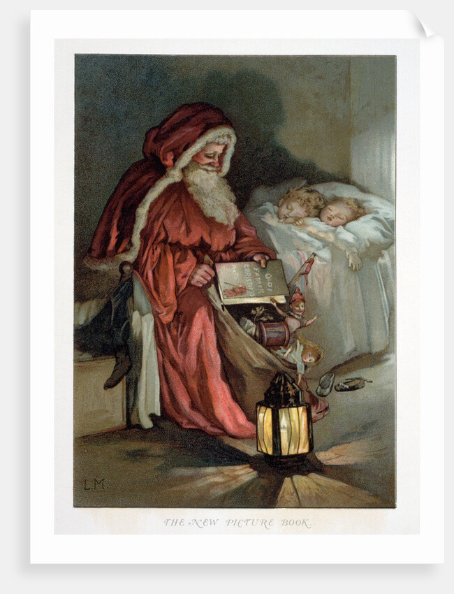 Illustration Entitled The New Picture Book Depicting a Visit from Santa by Anonymous