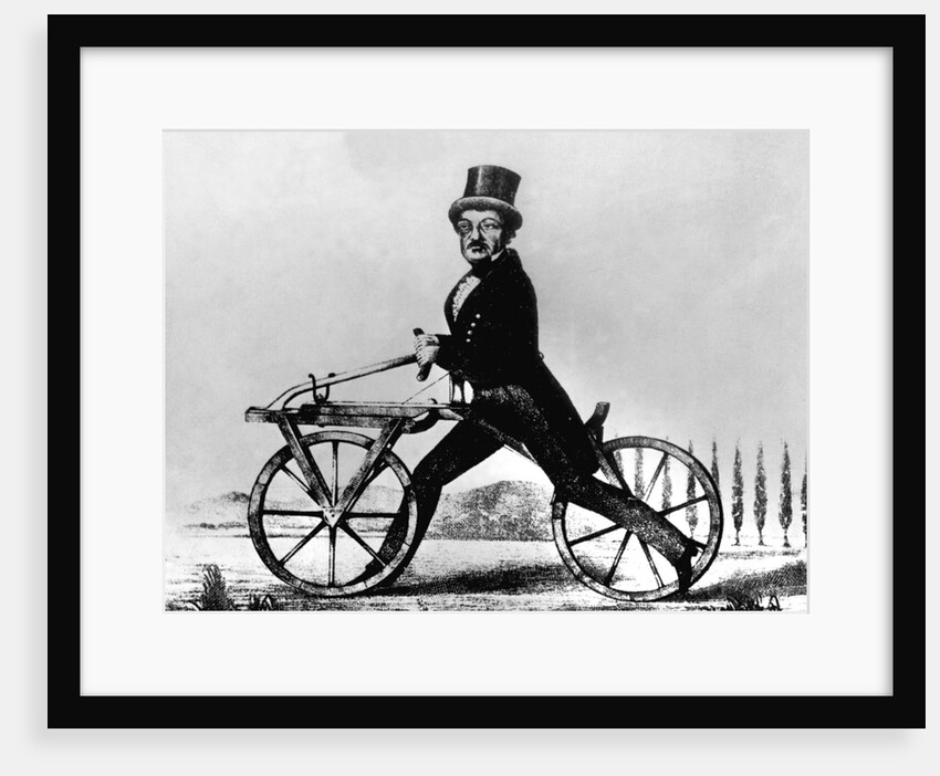 Man Riding Early Bicycle by Anonymous