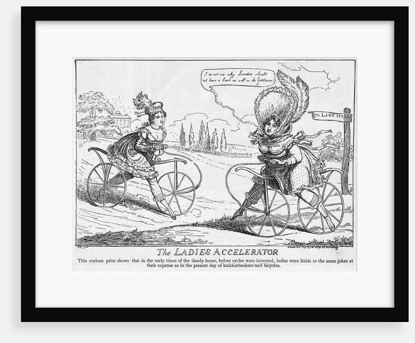 Women Riding Dandy Horse Bicycles by Anonymous