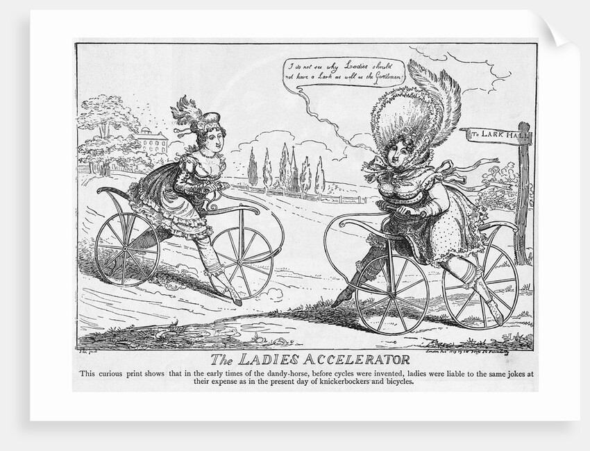 Women Riding Dandy Horse Bicycles by Anonymous