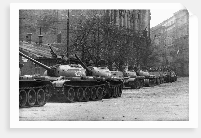Russian Tanks in Budapest by Anonymous