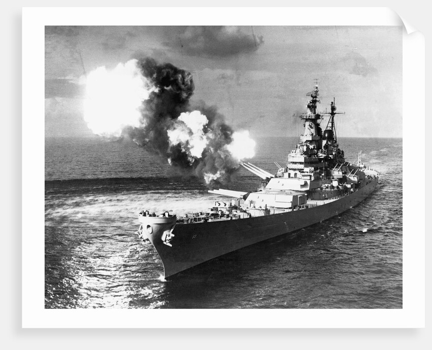 U.S.S. Missouri Firing its Guns by Anonymous