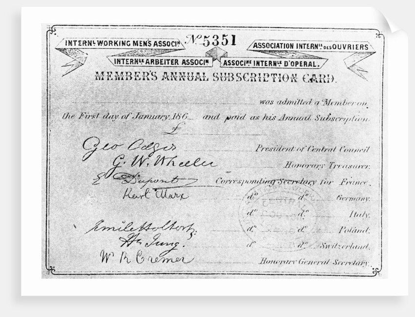 Membership Card by Anonymous