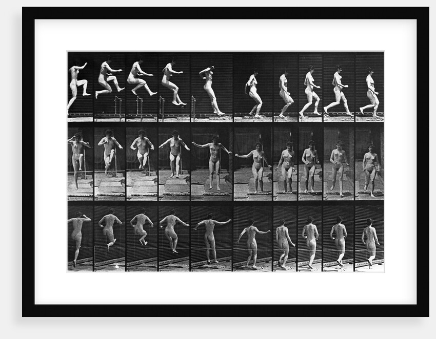 Nude Woman Hurdling by Anonymous