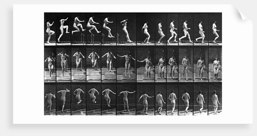 Nude Woman Hurdling by Anonymous