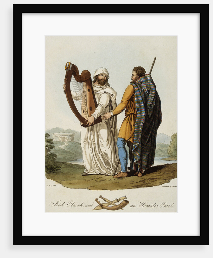 Irish Ollamh and an Heraldic Bard by Robert Havell