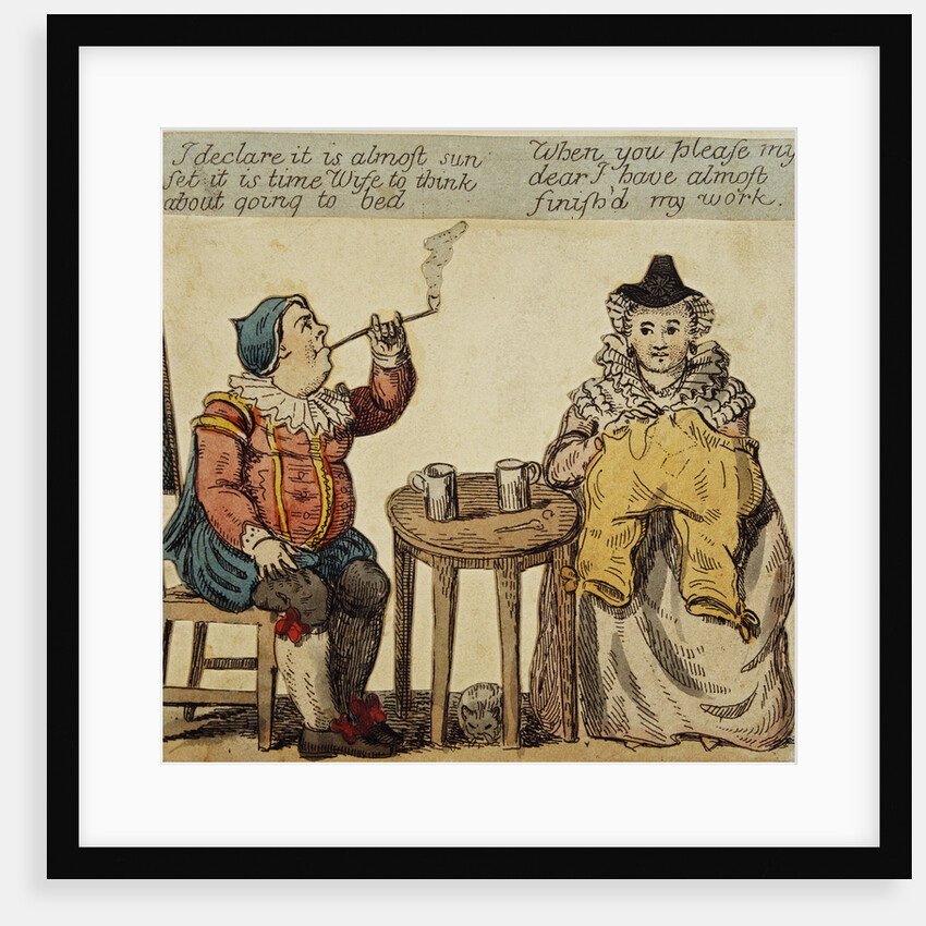 A Husband and Wife Spend an Evening at Home Intaglio Print by Anonymous