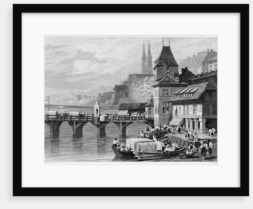 A River Scene at Basel by Anonymous