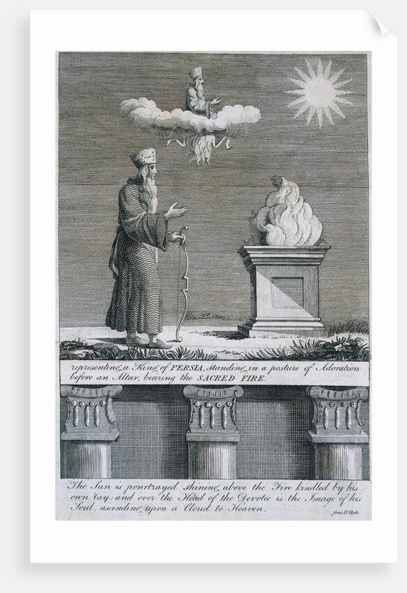 18th-Century Engraving of Sculpture on an Ancient Mausoleum at Persepolis by Anonymous