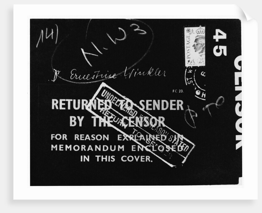 British Mail Censored During World War II by Anonymous