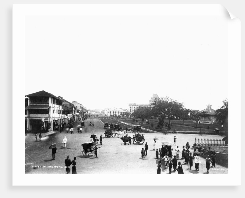 Nineteenth Century Street Scene in Singapore by Anonymous