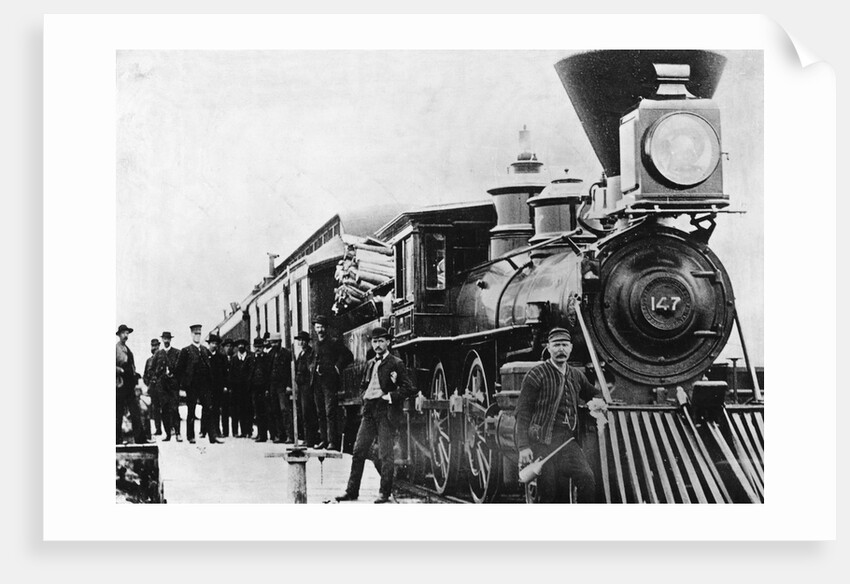 Men and Canadian Steam Locomotive by Anonymous