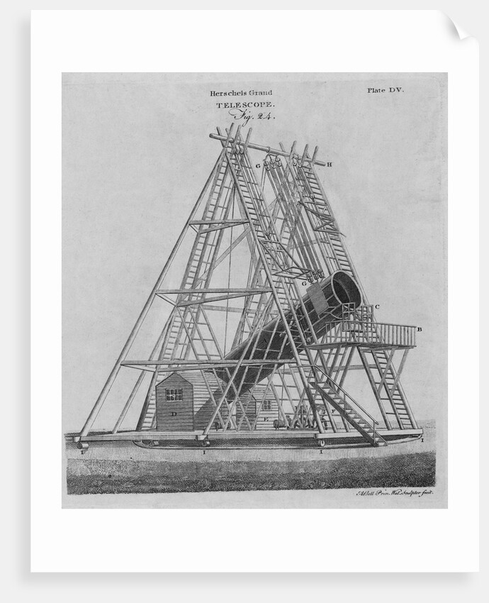 Illustration of Herschel's Giant Telescope by Anonymous