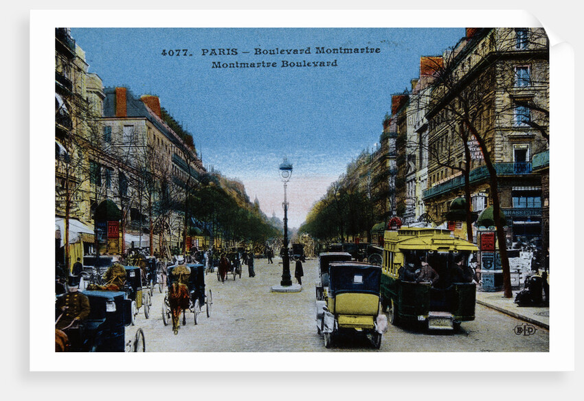 Color Print of Boulevard Montmartre, Paris by Anonymous