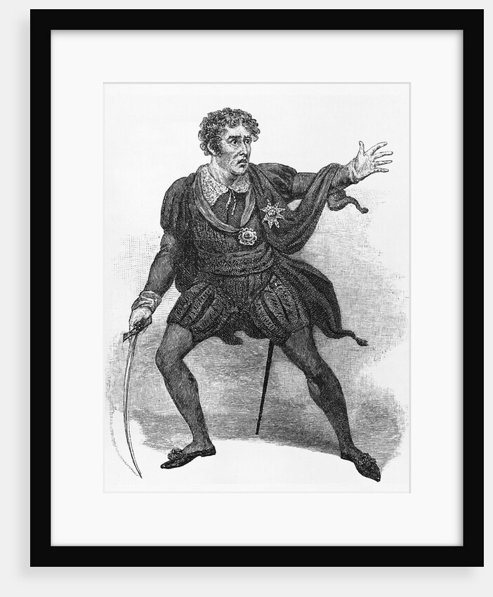 19th-Century Print of Edmund Kean as Hamlet by Anonymous