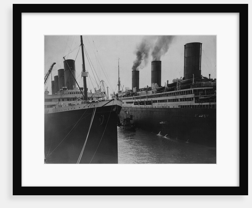 The Berengaria Sails Past the Olympic by Anonymous