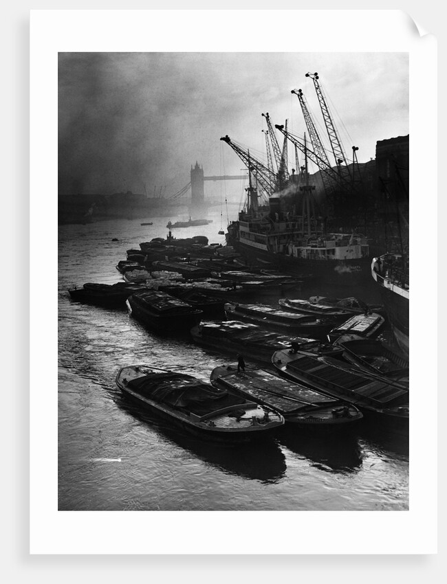 Barges Moored at Hays Wharf by Anonymous