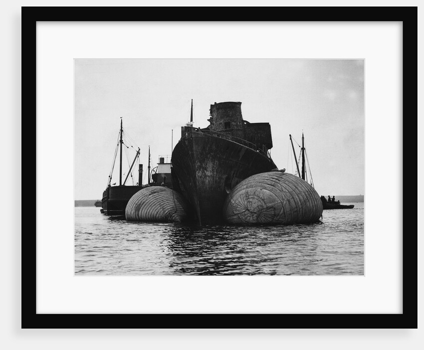 Re-Floating German Battleship, Scapa Flow by Anonymous