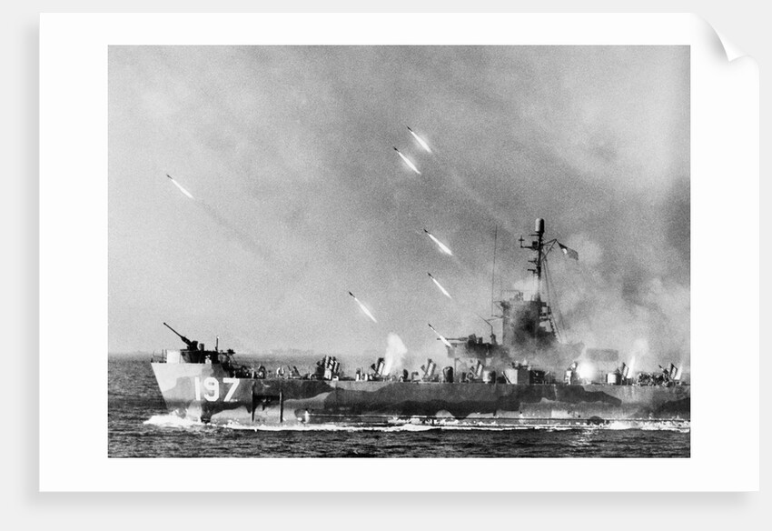 American LSM\R Launches Rockets at Okinawa by Anonymous