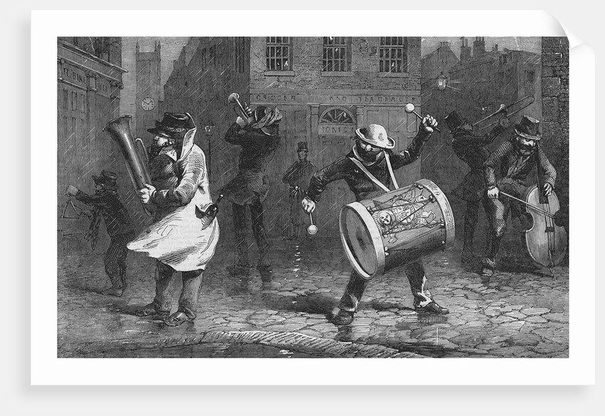 Christmas Musicians in the Rain by Anonymous