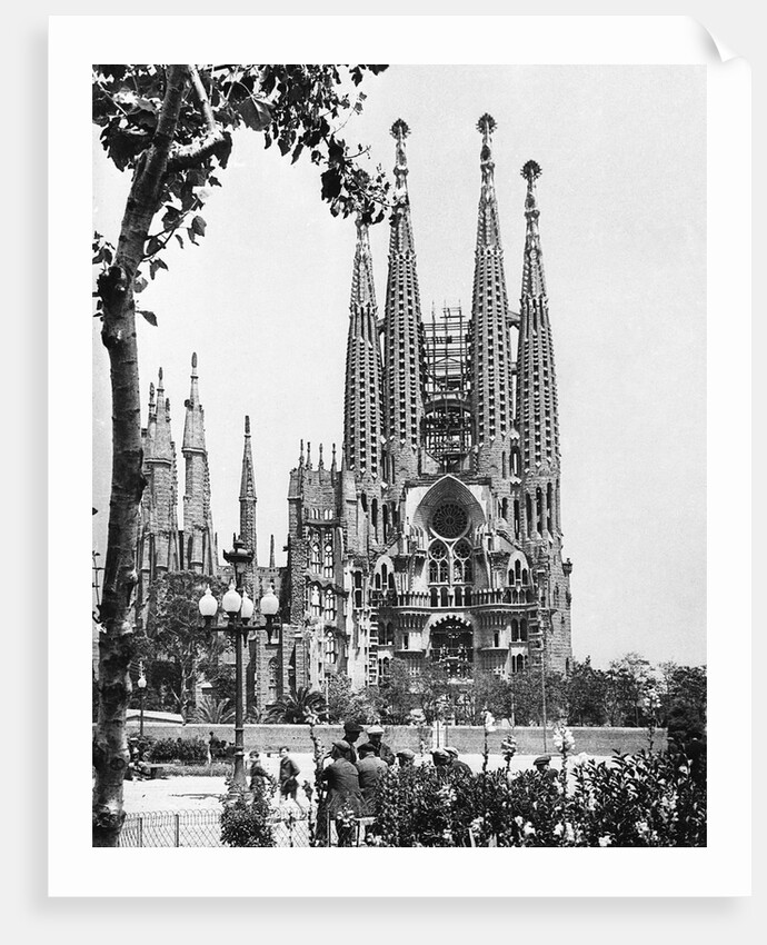 The Cathedral Of The Sagrada Familia In Barcelona, 1939. by Anonymous