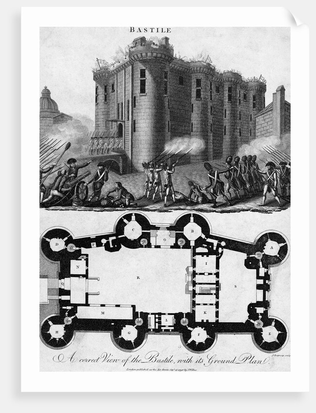 Bastille and Ground Plan by Anonymous
