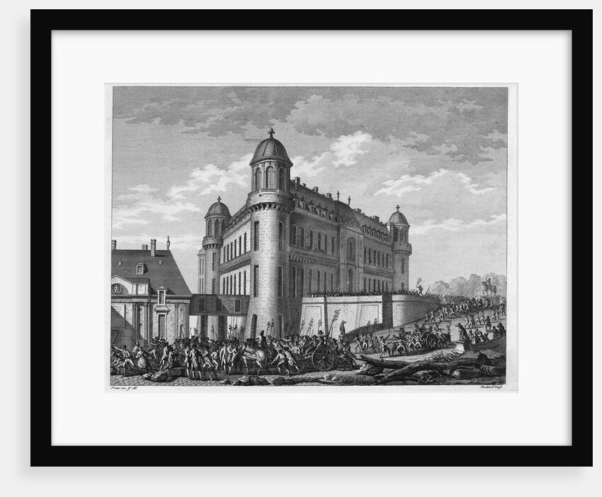 Illustration of Citizens Surrounding a Building During the French Revolution by Anonymous