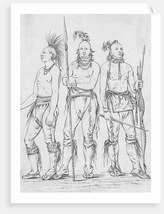Three Osage Warriors by George Catlin