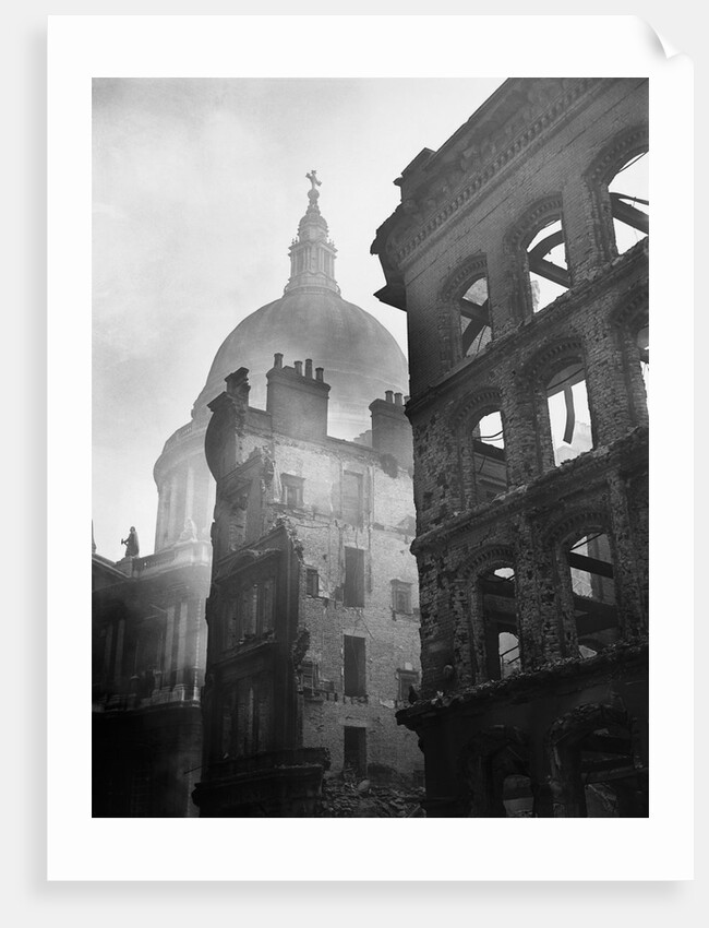 Saint Paul's Cathedral Admist Ruins by Anonymous