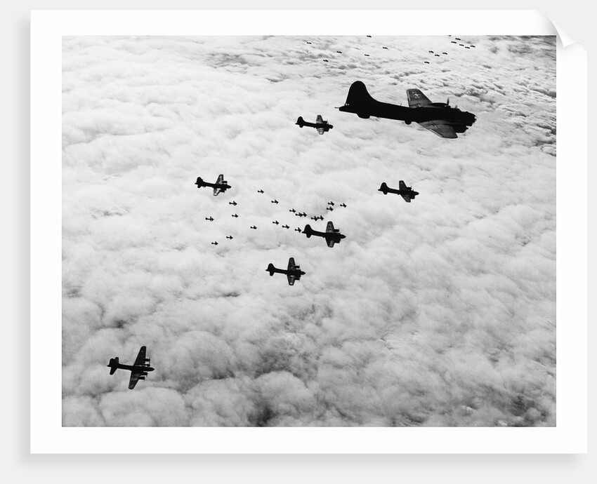 Flying Fortresses in Flight Over Germany by Anonymous