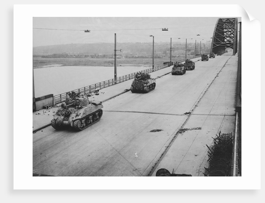 Tanks Cross Nijmegen Bridge by Anonymous