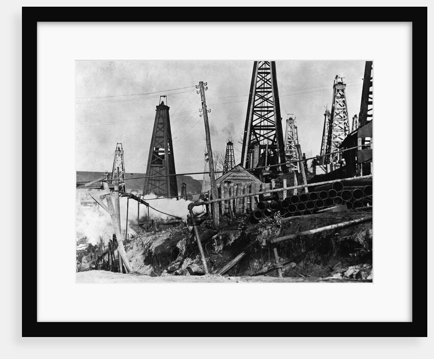 Oil Derricks in Romania by Anonymous