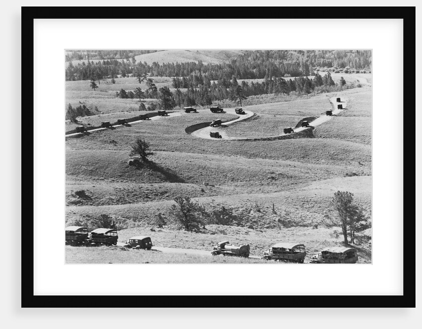 Military Convoy on Road in Burma by Anonymous