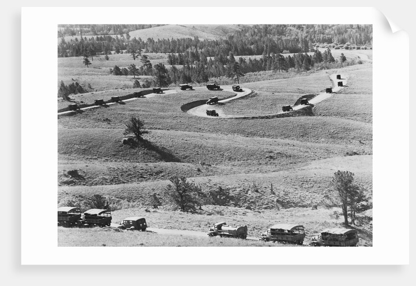 Military Convoy on Road in Burma by Anonymous