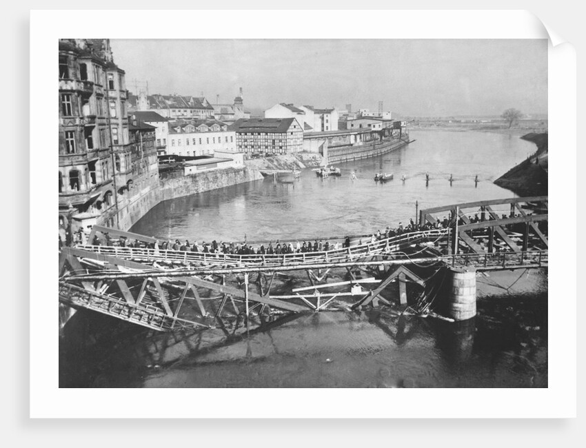 Temporary Bridge at Poznan, Poland, 1939 by Anonymous