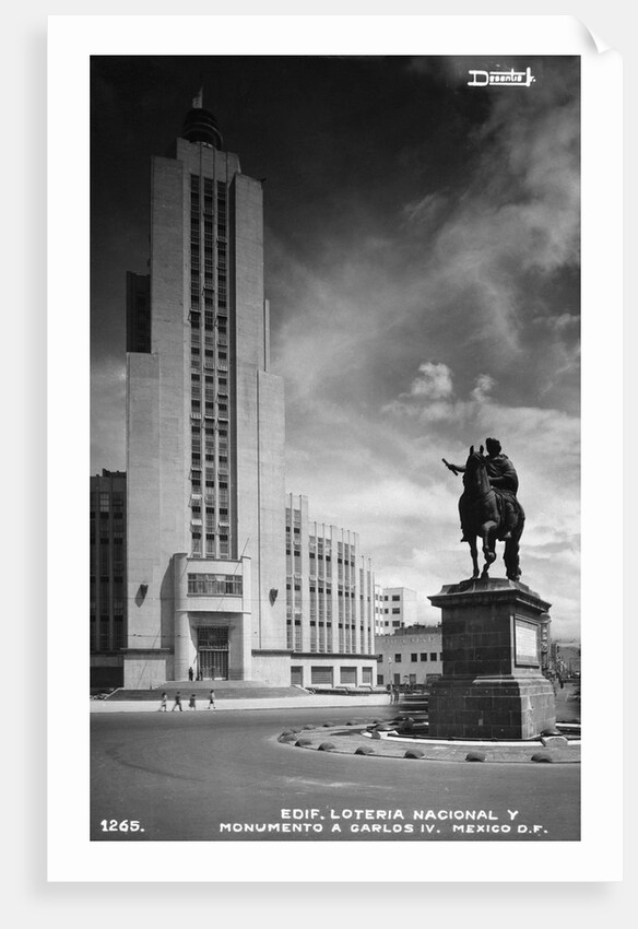 Edif Loteria Nacional Y Monumento A Carlos IV, Mexico by Anonymous