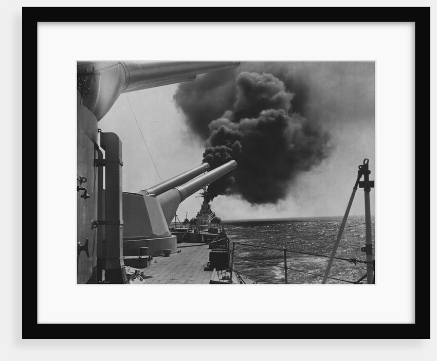 Battleship Makes Smoke Screen by Anonymous