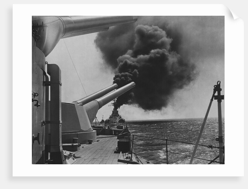 Battleship Makes Smoke Screen by Anonymous