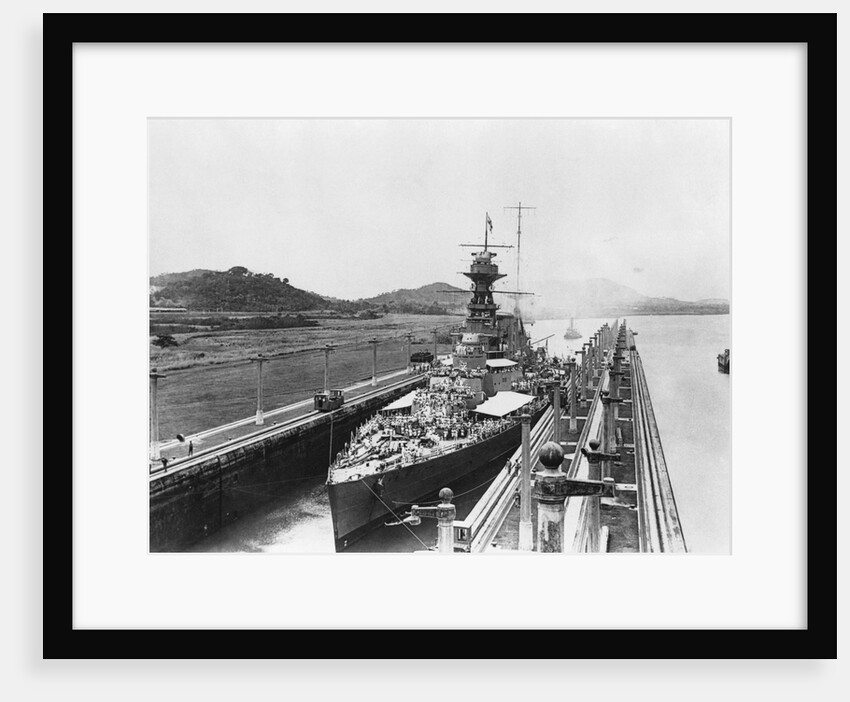 HMS Hood in Panama Canal by Anonymous