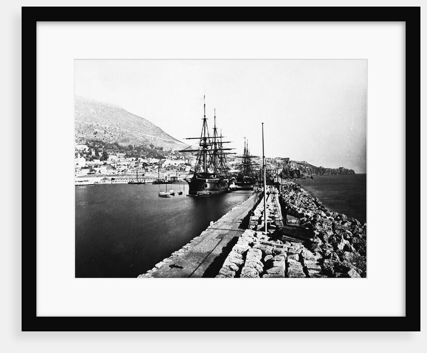 English Ironclad Warships at Gibraltar by Anonymous