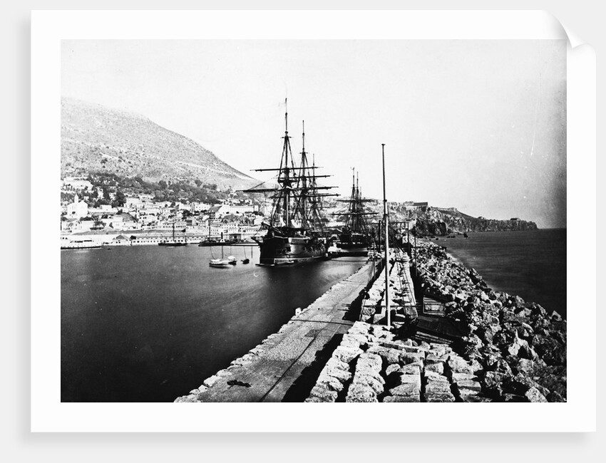 English Ironclad Warships at Gibraltar by Anonymous