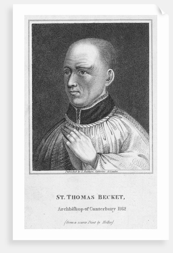 St Thomas Becket, Archbishop of Canterbury 1162 (from a scarce Print by Hollar)